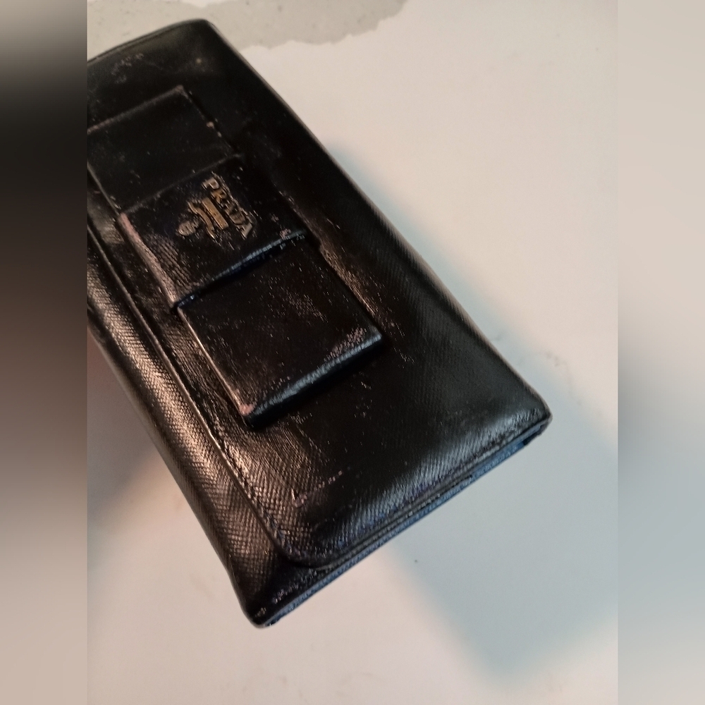 Prada Saffiano Bow Continental Wallet Black - Picture 4 of 16